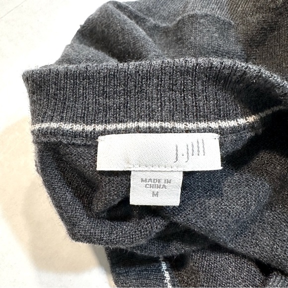 J. Jill Gray Cardigan Sweater Longline Duster Wool Blend Long Sleeve M - Picture 9 of 13